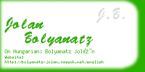 jolan bolyanatz business card